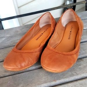 Lucky Brand Leather LK Emmie Bourbon Women's Tan Ballet Shoes - Size 6/7